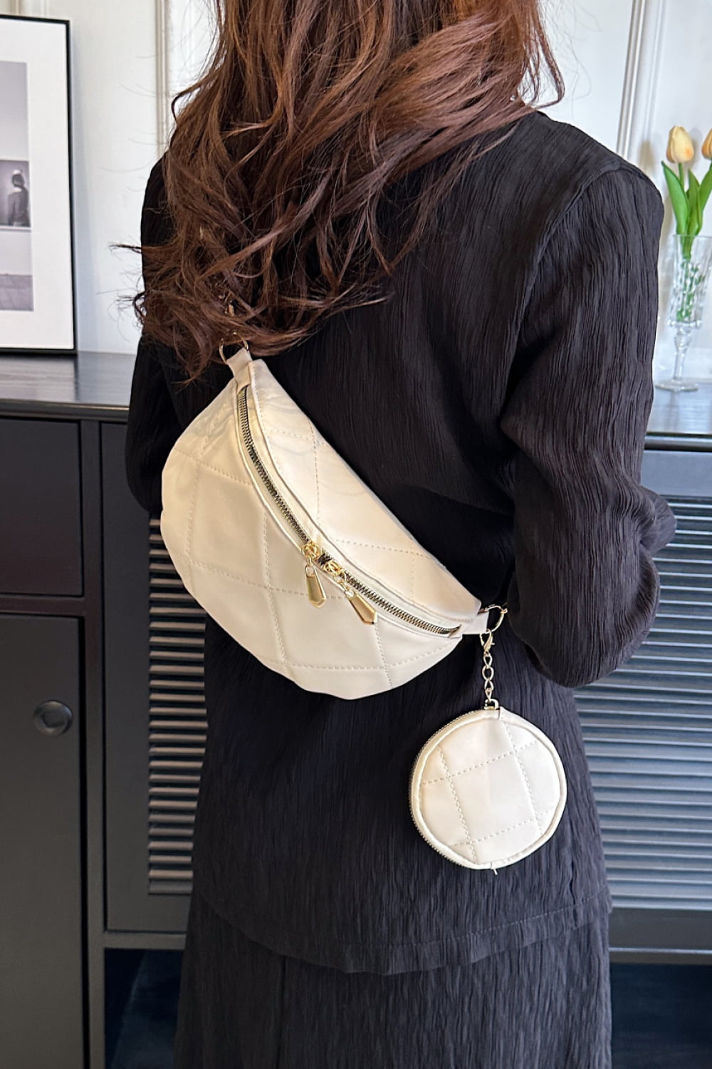 PU Leather Sling Bag with Small Purse