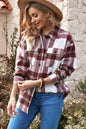 Plaid Dropped Shoulder Pocket Shacket Trendsi