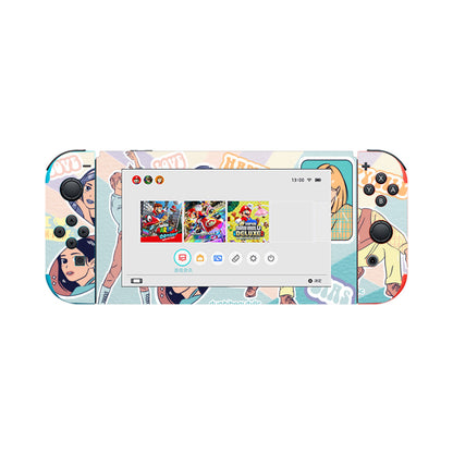 Nintendo Switch Game Console Stickers ｜PVC - KPOP Inspired, BTS, Enhyphen, Pastel, Ive, Aespa, Bias, Happy Pill, Love, I Love KPOP, Idol, Music (Designed by Dunbi)