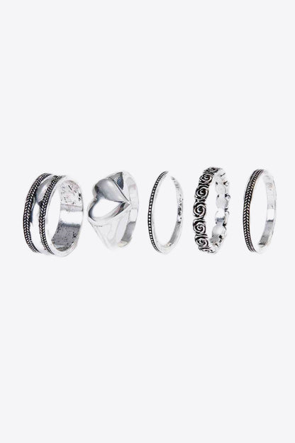 Zinc Alloy Five-Piece Ring Set