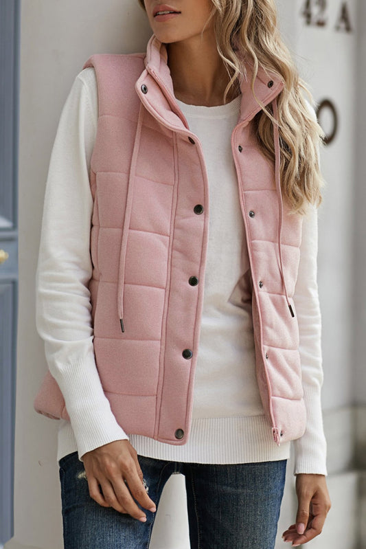 Quilted Mock Neck Vest Kiwidrop