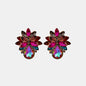 Flower Shape Glass Stone Stud Earrings