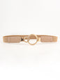 Double Ring Buckle Elastic PU Belt