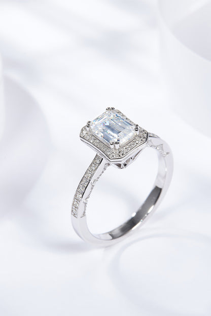 1 Carat Moissanite 925 Sterling Silver Halo Ring