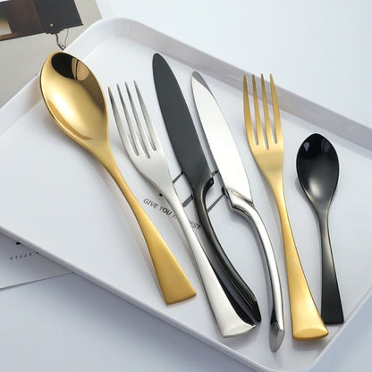 8-24PCS Buyer Star Stylish Tableware Set Flatware Cutlery Stainless Steel Utensils Kitchen Dinnerware Include Knife Fork Spoon - DunbiBeauty, LLC