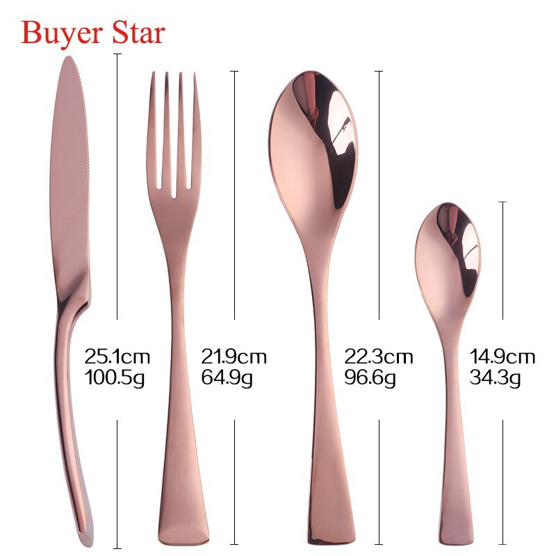 8-24PCS Buyer Star Stylish Tableware Set Flatware Cutlery Stainless Steel Utensils Kitchen Dinnerware Include Knife Fork Spoon - DunbiBeauty, LLC