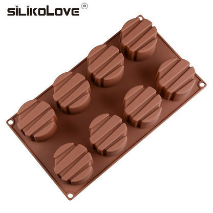 8 Cavity Cylinder Mousse Mold Silicone Pastry Molds Bakery Accessories Kitchen Utensils - DunbiBeauty, LLC