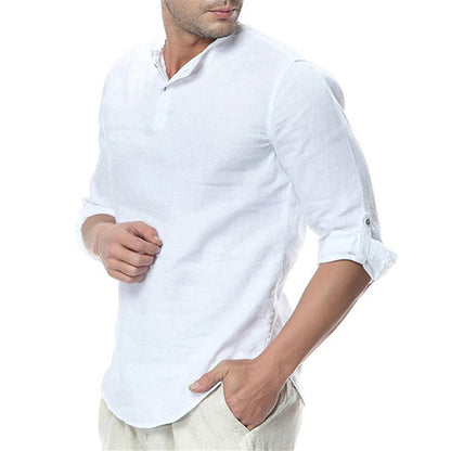 Men's Causal Form Fitting 3 Quarter Sleeve Shirt nihaodropshipping