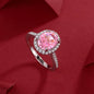 Pink 925 Sterling Silver Oval-Shaped Rings