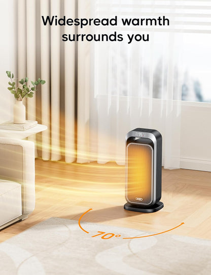 Dreo Space Heaters for Indoor Use, 15 Inch Portable Heater with 70°Oscillation, 1500W Electric Heaters with Remote, 12H Timer, Safety Heat, Large PTC Ceramic Electric Heater for Bedroom Home Office