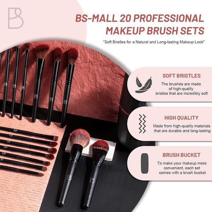 Professional Makeup Brushes Set of 20Pcs