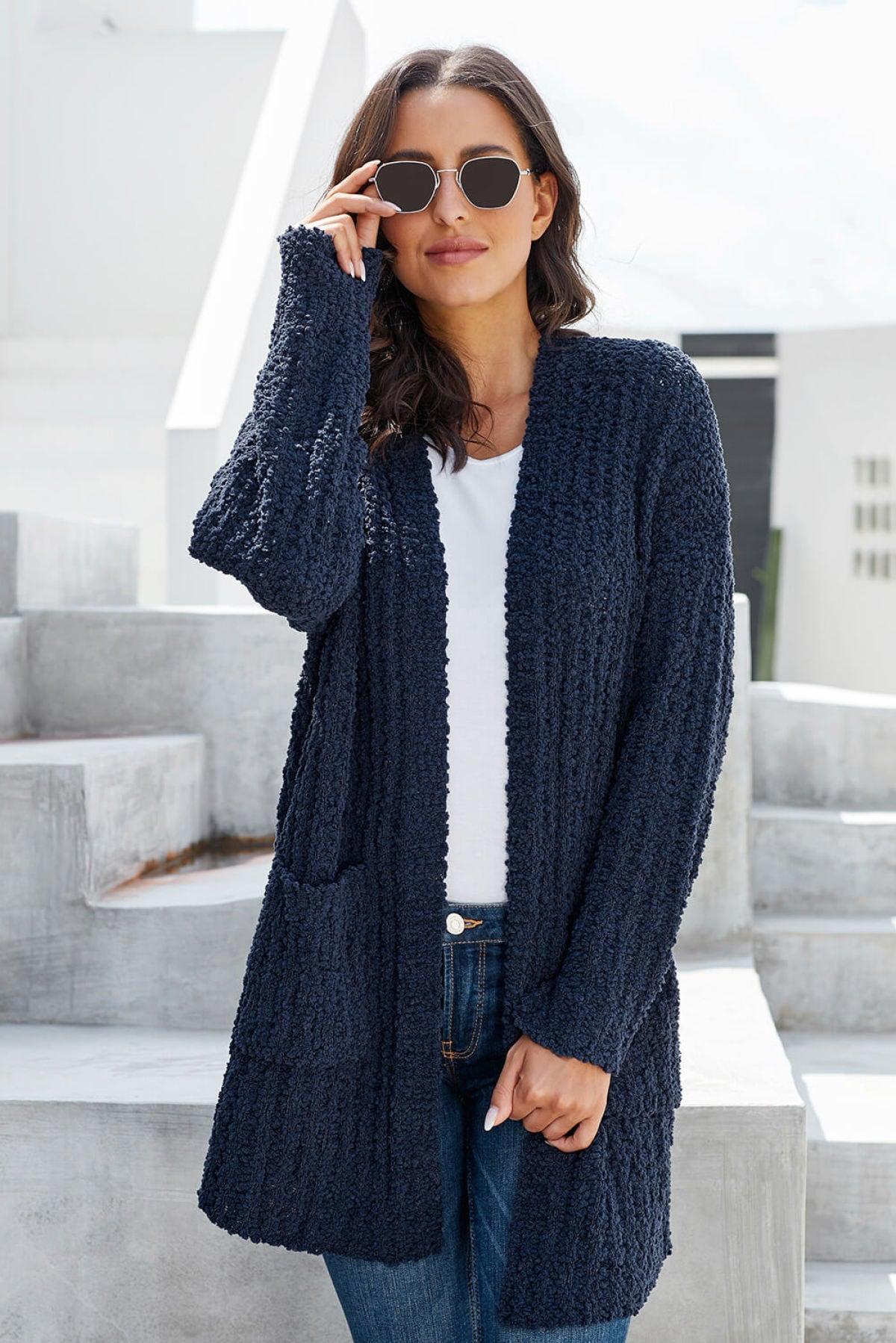 Pebble Beach Textured Cardigan Kiwidrop