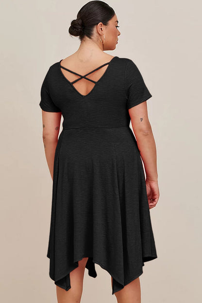 Plus Size Ruched Sweetheart Fit & Flare Midi Dress