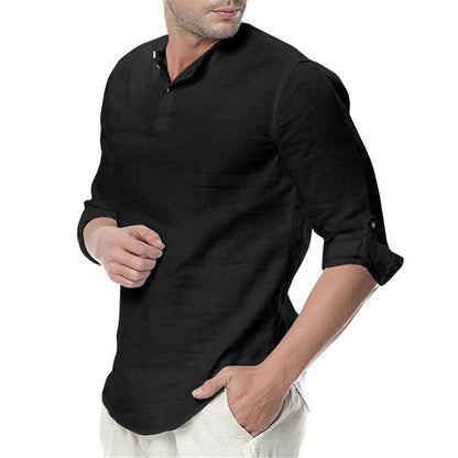 Men's Causal Form Fitting 3 Quarter Sleeve Shirt nihaodropshipping