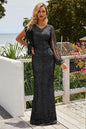 Sequin Fringe Sleeve Maxi Dress Trendsi