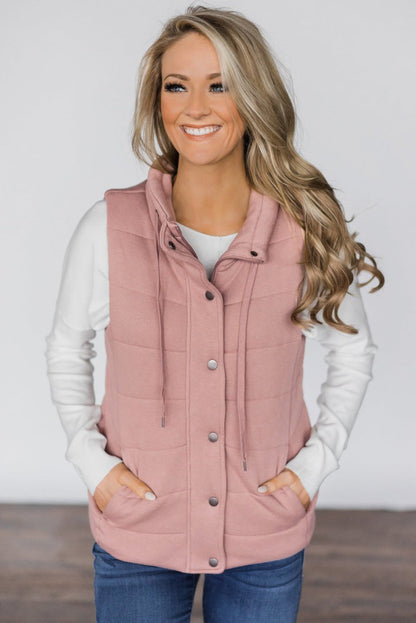 Quilted Mock Neck Vest Kiwidrop