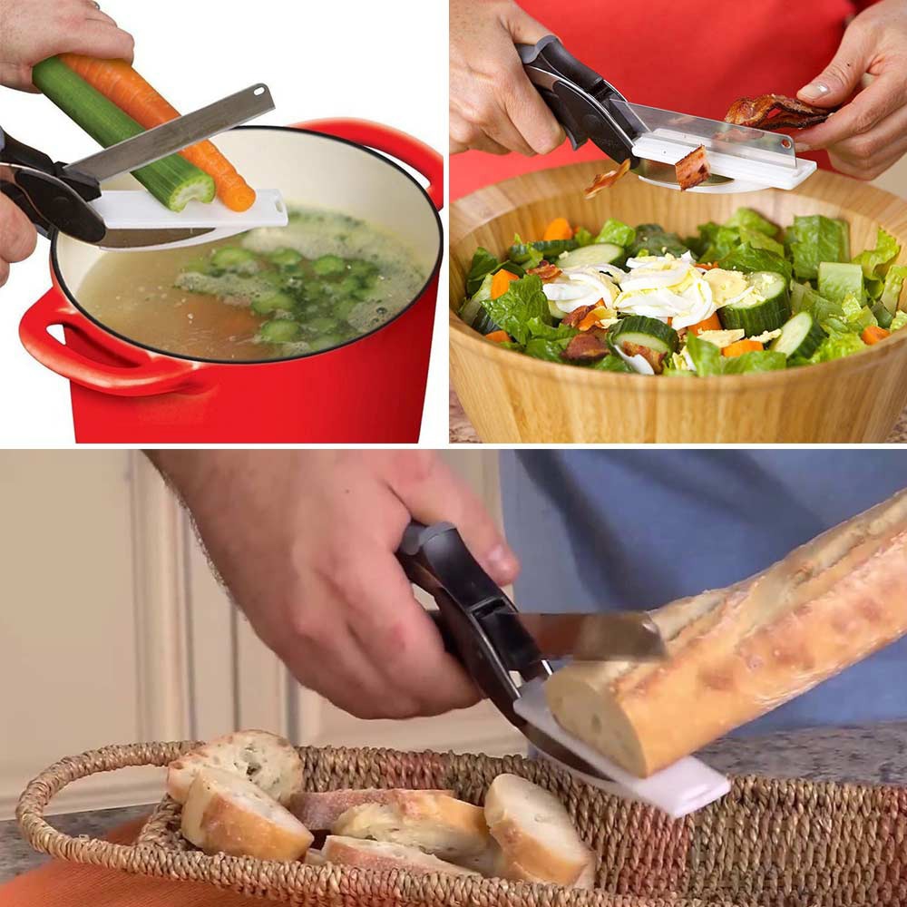 Multi-Function Clever Scissors Cutter 2 in 1 Cutting Board Zendrop