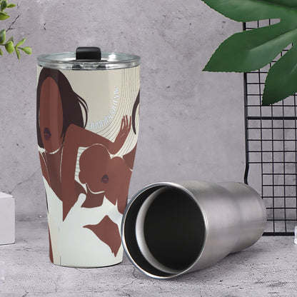 Cone Tumbler 30oz Black Women, Friends, Beige, Cream, Unity, Melanin, Brown Skin, Unique (Designed by Dunbi)