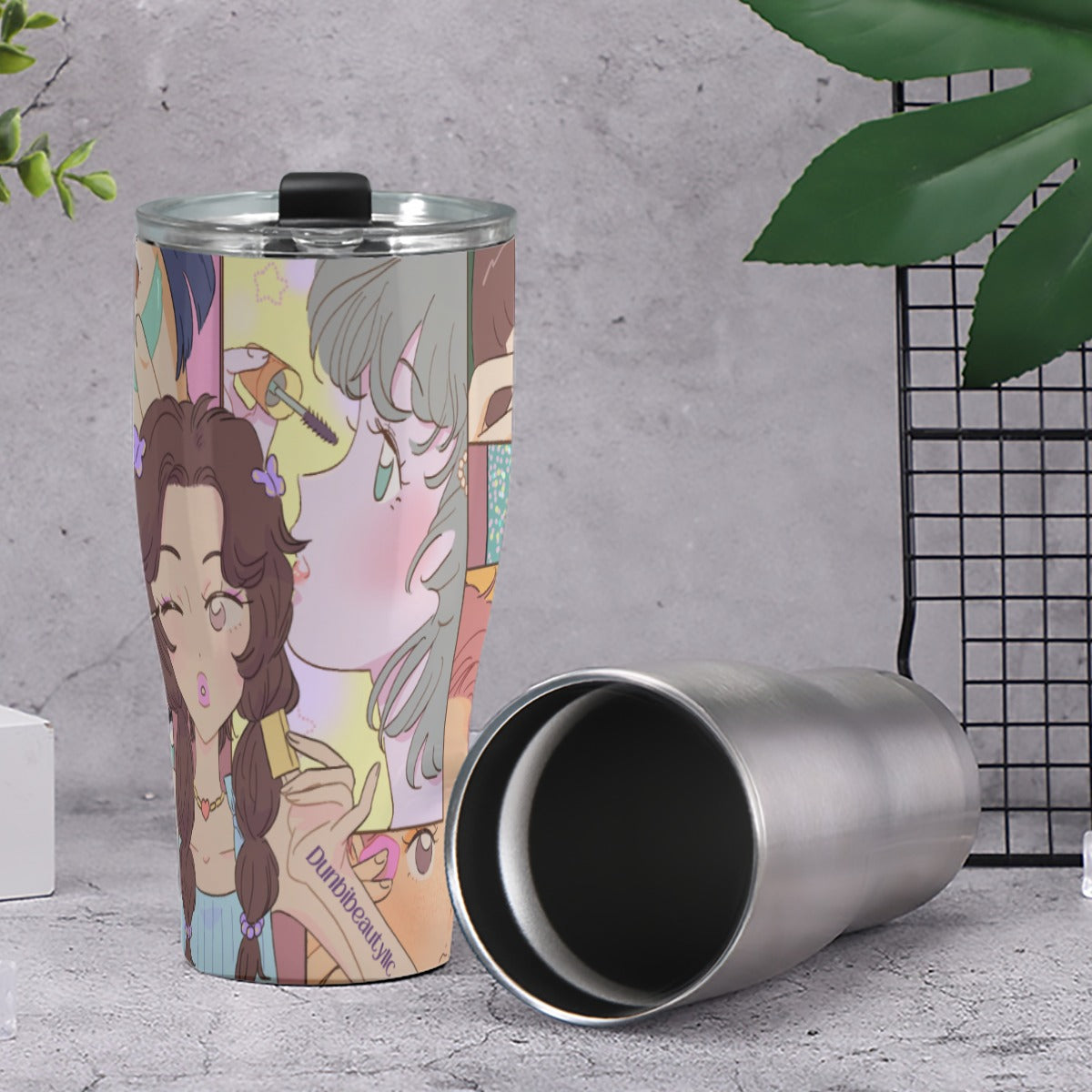 Cone Tumbler 30oz Kawaii, Anime, Japanese, Girl, Makeup, Beauty, Fun, Sleepover, Feminine, Fun, Cute (Designed by Dunbi)