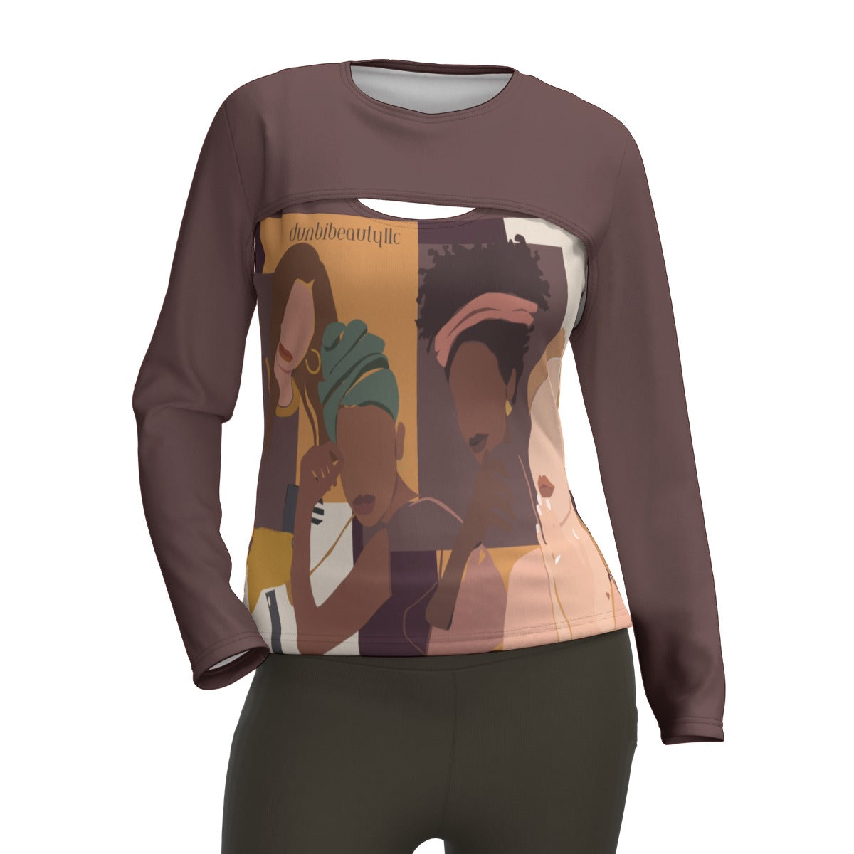 All-Over Print Women's Two-piece Sport Sweatshirt Afro Latinas, Latinas, Community, Beauty, Grace, Style, Fashion. Trendsetters (Designed by Dunbi)