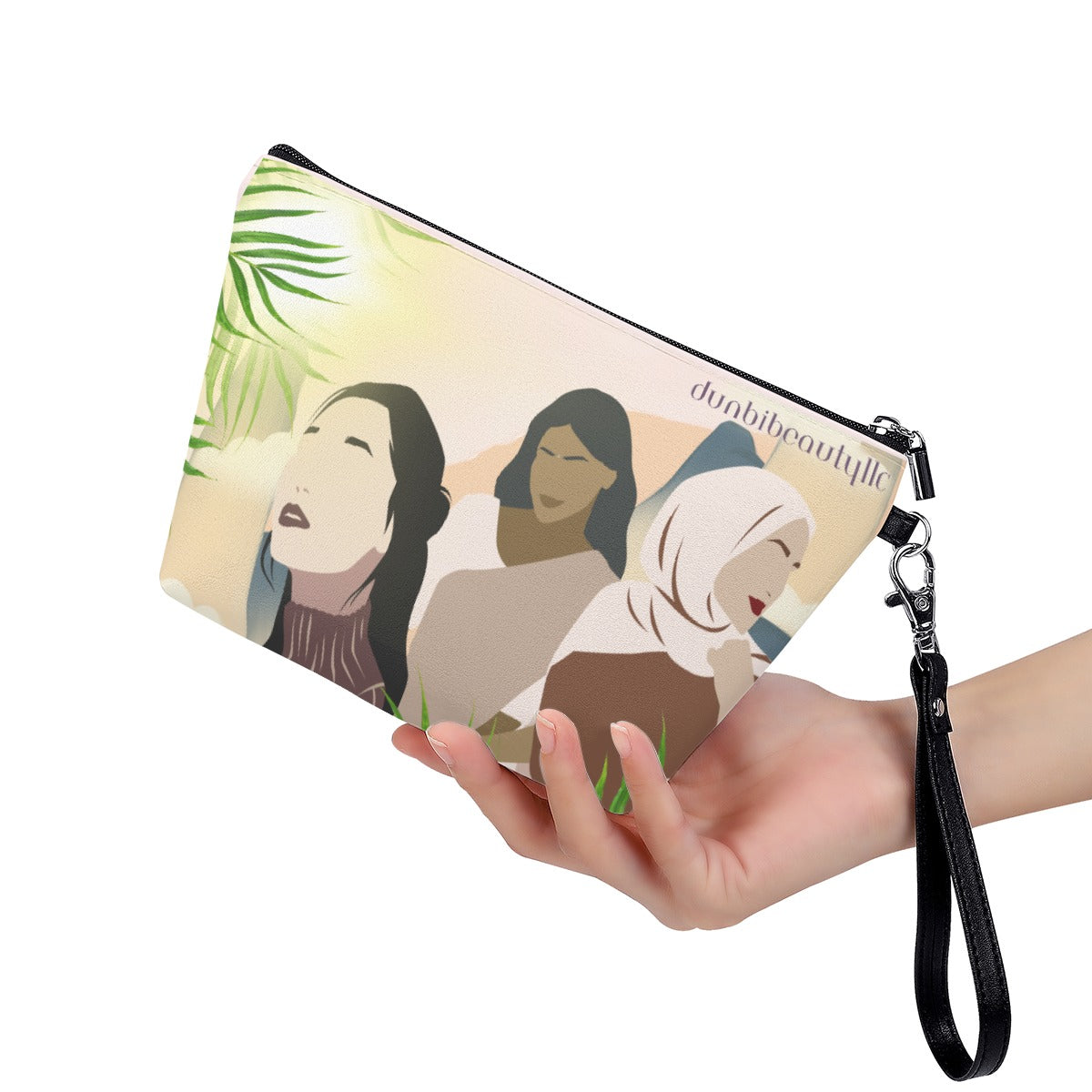 Cosmetic Bag Korean Woman, Indian Woman, Arab Woman, Peace, Happiness, Beauty (Designed by Dunbi)