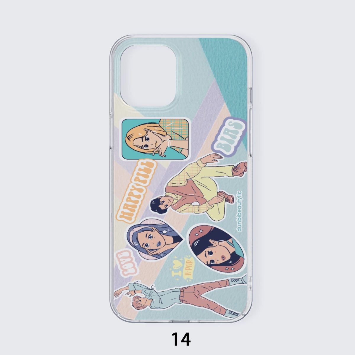 iPhone14 Series Mobile Phone Case | TPU KPOP Inspired, BTS, Enhyphen, Pastel, Ive, Aespa, Bias, Happy Pill, Love, I Love KPOP, Idol, Music (Designed by Dunbi)