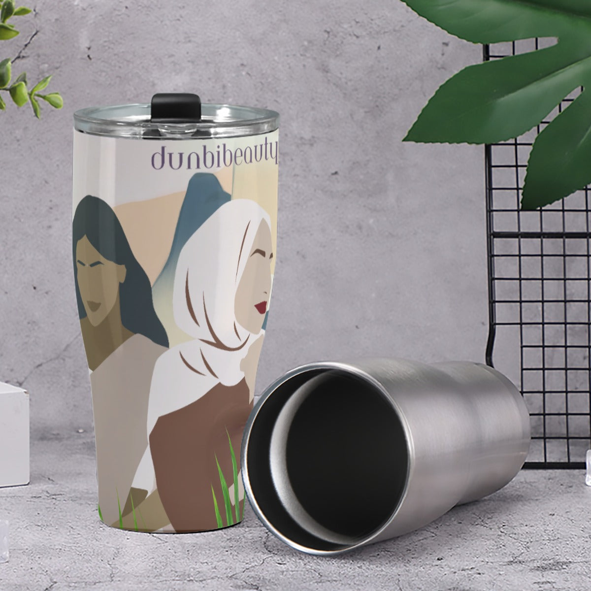 Cone Tumbler 30oz Korean Woman, Indian Woman, Arab Woman, Peace, Happiness, Beauty (Designed by Dunbi)