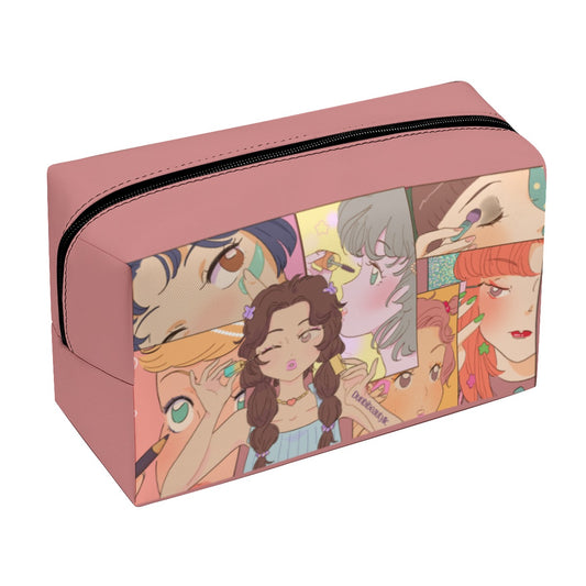 PU Cosmetic Bag Kawaii, Anime, Japanese, Girl, Makeup, Beauty, Fun, Sleepover, Feminine, Fun, Cute (Designed by Dunbi)