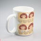 All-over print mug Hedgehog, Kawaii, Animals, Paw Prints, Happy, Cute, Sleepy, Baby Animals, Brown, White (Designed by Dunbi)