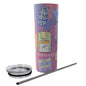 Glitter Tumbler With Stainless Steel Straw 20oz Kawaii, Retro, Anime, 90's Themed, Sherbet Colors, Pastel (Designed by Dunbi)