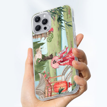 iPhone14 Series Mobile Phone Case | TPU Asian Garden, Beauty, Peace, Serenity, Home, Happiness, Crane, River, Historic, Chinese Dynasty, Hanfu (Designed by Dunbi)