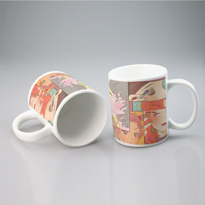 All-over print mug Kawaii, Anime, Japanese, Girl, Makeup, Beauty, Fun, Sleepover, Feminine, Fun, Cute (Designed by Dunbi)