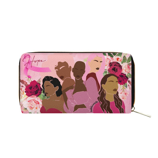 Mini Purse Unity, Hope, Pink, Hot Pink, Burgundy, Roses, Breast Cancer Awareness, Women, Black, Hispanic, White, Hair, Smooth (Designed by Dunbi)