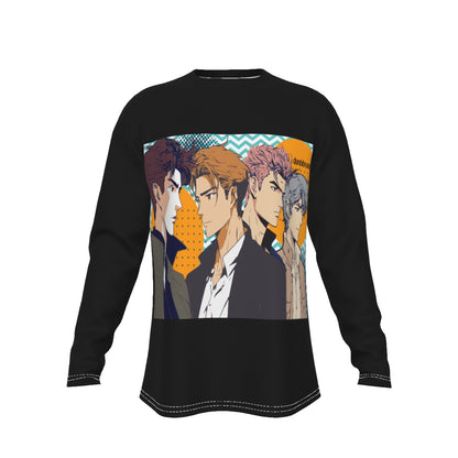 All-Over Print Men's Long Sleeve T-Shirt  Anime, Nostalgia, Guy Crush, Boys, Emotions, Friendship, Handsome (Designed by Dunbi)