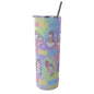 Glitter Tumbler With Stainless Steel Straw 20oz Kawaii Unicorn, Pastel Rainbow, Clouds, Pink, Purple, Blue, Yellow, Sleepy Unicorn, Hungry Unicorn, Moon, Candy, Donuts, Ice Cream (Designed by Dunbi)