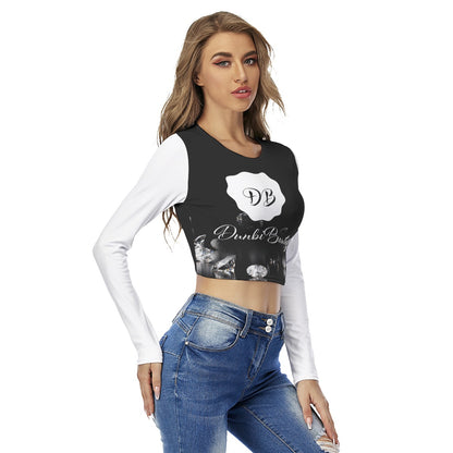 All-Over Print Women's Round Neck Crop Top T-Shirt DunbiBeauty, LLC Logo (Designed by Dunbi)