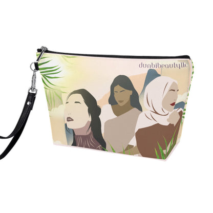 Cosmetic Bag Korean Woman, Indian Woman, Arab Woman, Peace, Happiness, Beauty (Designed by Dunbi)