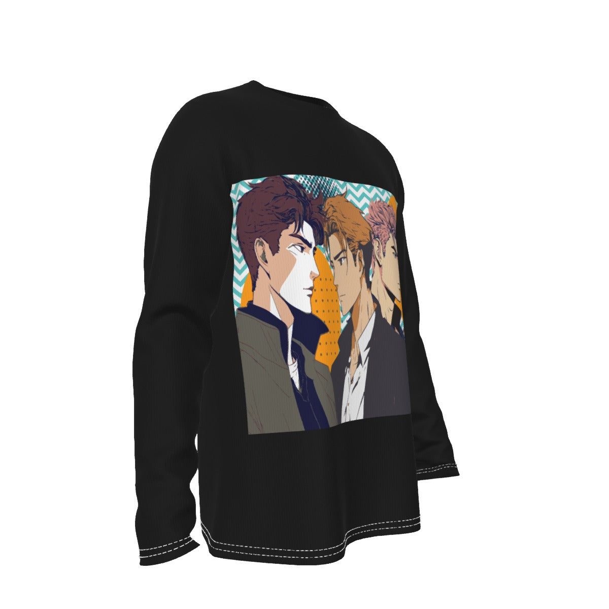 All-Over Print Men's Long Sleeve T-Shirt  Anime, Nostalgia, Guy Crush, Boys, Emotions, Friendship, Handsome (Designed by Dunbi)