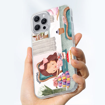 iPhone14 Series Mobile Phone Case | TPU Girl, Tea Party, Happy, Cute, Cake, Macarons, Cupcake, Tea, Snacks, Party, Bow, Parfait, Dessert (Designed by Dunbi)