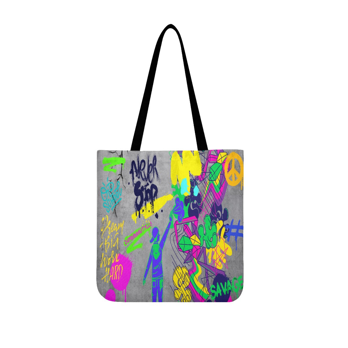 Cloth Tote Bags Graffiti, Paint, Art, Spray Painting, Don't Give Up, Inspirational, Motivational (Designed by Dunbi)