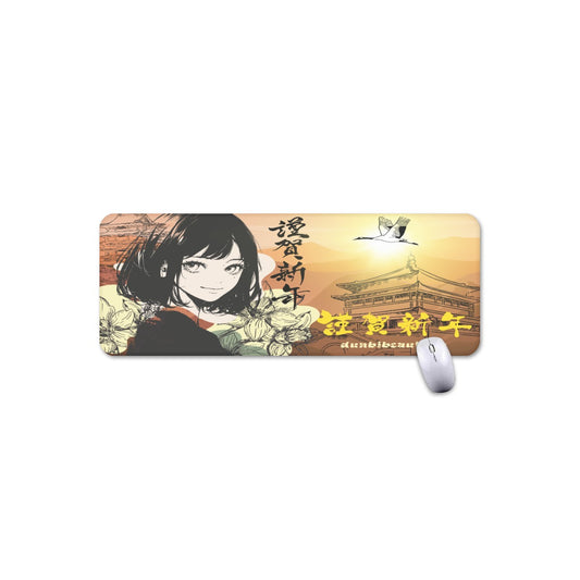 Mouse Pad Plus Size Japan, Japanese, Red, Crane, Architecture, Pretty Girl, Tiger, Kanji, Sunrise (Designed by Dunbi)