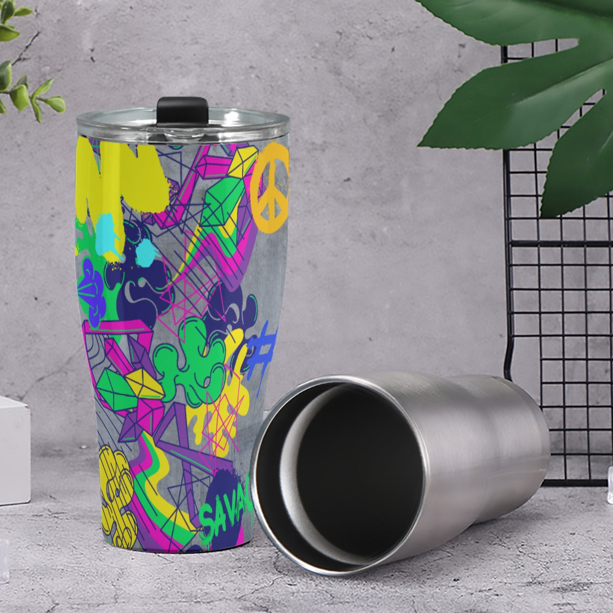 Cone Tumbler 30oz Graffiti, Paint, Art, Spray Painting, Don't Give Up, Inspirational, Motivational (Designed by Dunbi)