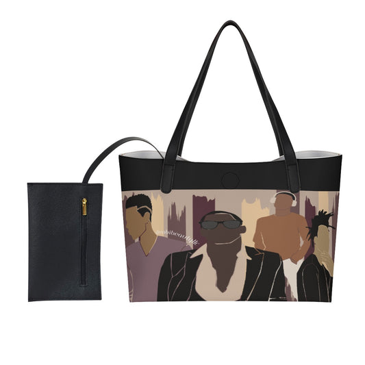 Shopping Tote Bag With Black Mini Purse  Black Men, Music, Sophistication, Style, Youth, (Designed by Dunbi)