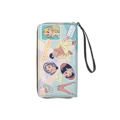 Long Wallet With Black Hand Strap KPOP Inspired, BTS, Enhyphen, Pastel, Ive, Aespa, Bias, Happy Pill, Love, I Love KPOP, Idol, Music (Designed by Dunbi)