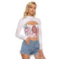 All-Over Print Women's Hollow Chest Keyhole Tight Crop Top  Dusty Rose, Pink, Perfume, High Heels Champagne & Roses, Aesthetic, Feminine, Fashion (Designed by Dunbi)