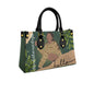 Women's Tote Bag With Black Handle Black Woman with Flowers, Green, Grace, Beauty (Designed by Dunbi)