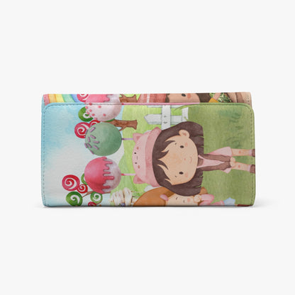 Foldable Wallet Watercolor, Candy, Pastel, Lollypops, Chocolate, Treats, Dessert, Girls, Friends, Rainbow, Candy Shop, Hot Air Balloon, Cake Pops, Chocolate Clouds (Designed by Dunbi)