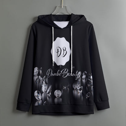 All-Over Print Women's Pullover Hoodie With Drawstring DunbiBeauty, LLC Logo (Designed by Dunbi)