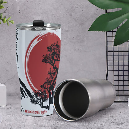 Cone Tumbler 30oz Japan, Japanese, Red, Samurai, Pretty Girl, Tiger, Kanji, Mountains (Designed by Dunbi)