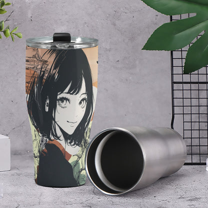 Cone Tumbler 30oz Japan, Japanese, Red, Crane, Architecture, Pretty Girl, Tiger, Kanji, Sunrise (Designed by Dunbi)